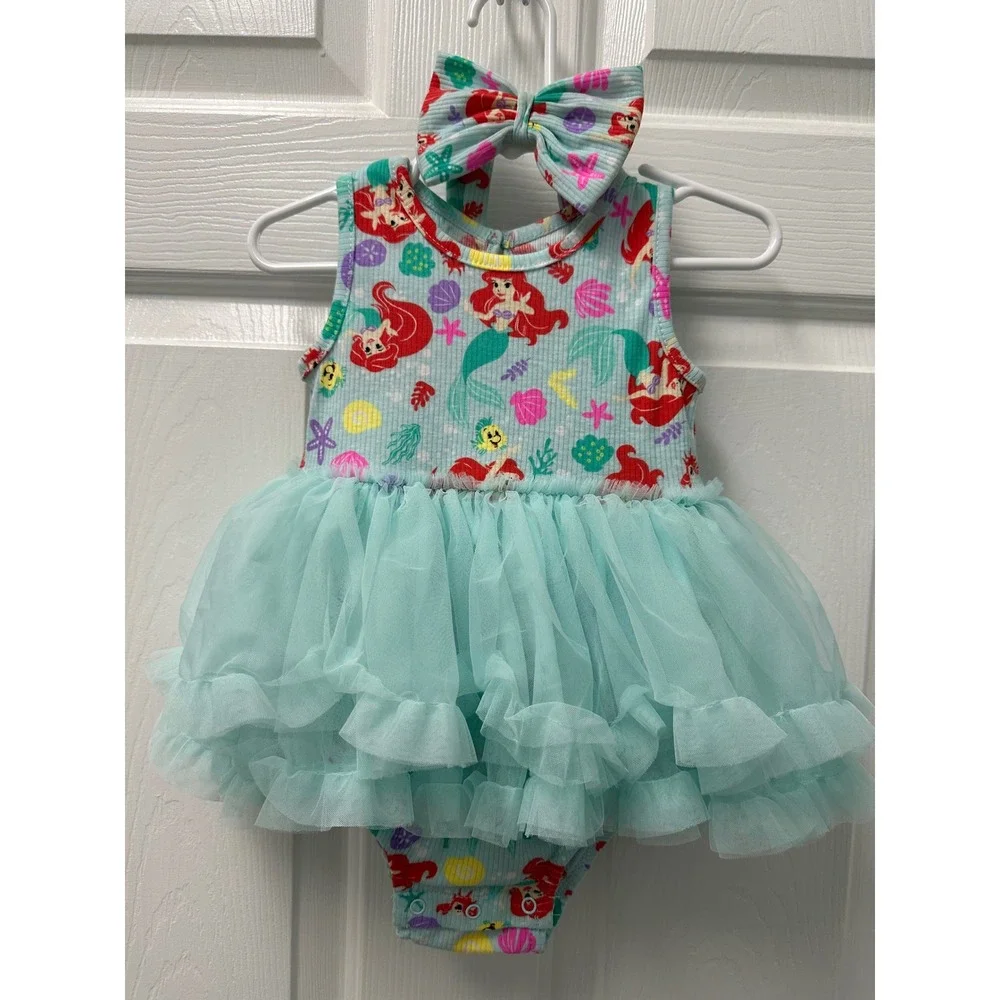 Disney Baby Little Mermaid Ariel Tutu Bodysuit and Headband Set 18M Aqua Green